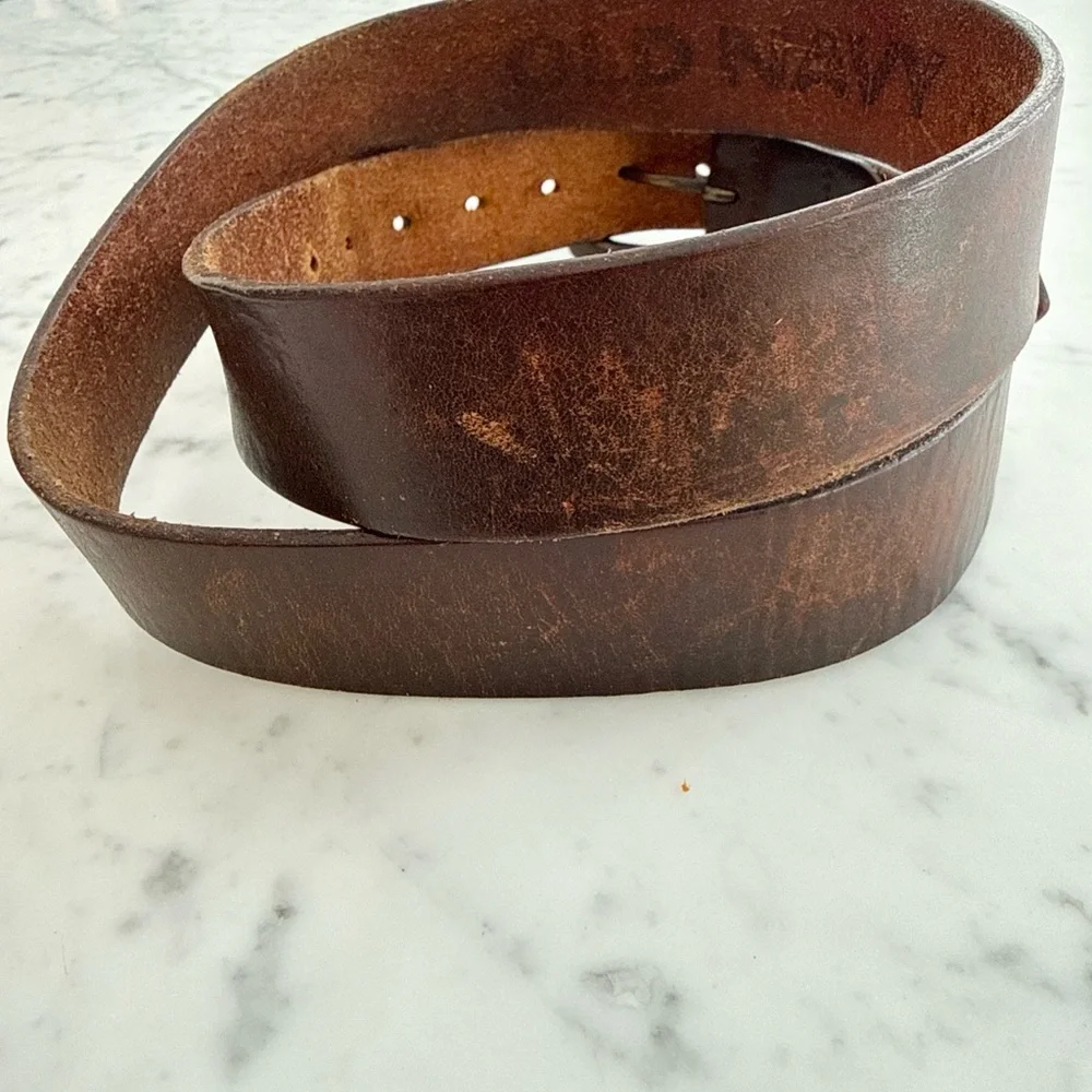 Old Navy Belt Brown Leather Belt Mens XL